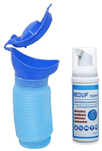 MEDUP Faltbares tragbares Urinal Mobile Notfall Toilette wiederverwendbar Outdoor Aktivitäten mit Hygieneschaum zur Desinfektion (1)