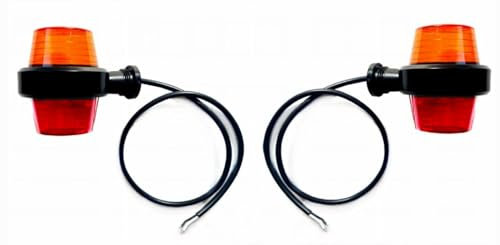 MelTruck 2x LED Blinker Blinkleuchte Blinkerleuchte E9 IP68 SET für LKW Anhänger Busse old school/neon (orange und rot - old school - kurze ausleger)
