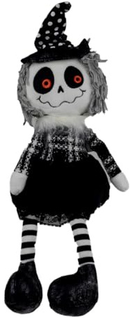 Horror-Shop Mrs. Bone Skully Knochenhexe Kantenhocker Figur 40cm