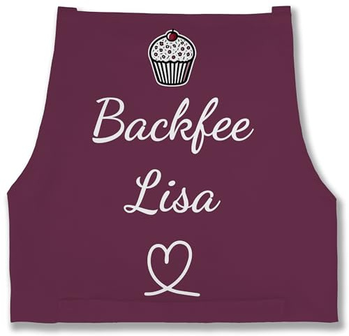 Geschenk mit Namen personalisiert by Shirtracer - Schürze - Backschürze Damen - Backfee mit Name I Geschenkideen für Frauen I Geburtstag I Weihnachten I Muttertag
