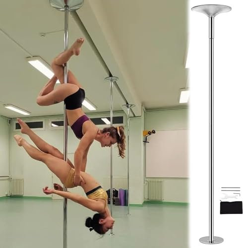 SAFWELAU Dance Stange Profi Tanzstange 2,2m 2,7m 3m 3,2m 3,6m 3,7m 3,8m Nicht an der Decke montierter Mast für Anfängerübungen, 45 mm tragbares, abnehmbares Tanzstangen-Set(Size:3.1M-3.3M/10ft-10.6ft)