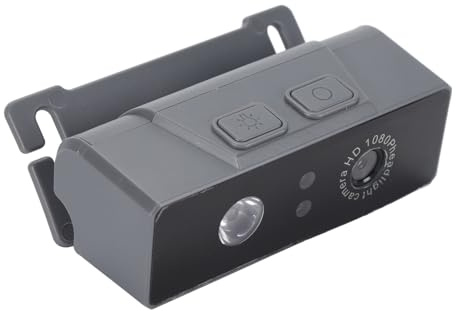 Am Kopf Montierte Kamera, Tragbares Gestensensorlicht, 1800 MAh, 45°-Winkeleinstellung, 1080P, Kopfkamera Zum Angeln, Reiten, Kopfkamera mit Lampe (Grey)