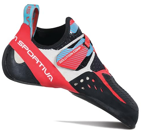 La Sportiva Womens Solution Comp Climbing Shoe, Hibiscus/Malibu Blue, 9.5+