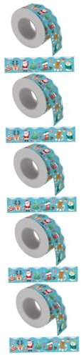 HOODANCOS 5 Rollen Weihnachten Indoor Decor Festliche Grenze Papier Dekorative Grenze Aufkleber Grenze Trim