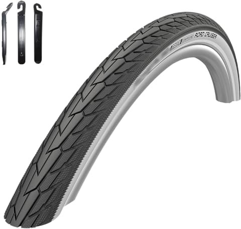 maxxi4you 1 x Schwalbe RoadCruiser Active K-Guard Weiß/Reflex 42-622 (28 x 1.60) inkl. maxxi4you Reifenheber
