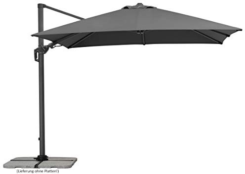 Schneider Sonnenschirm RHODOS TWIST ca. 300 x 300 cm anthrazit, Anthracite