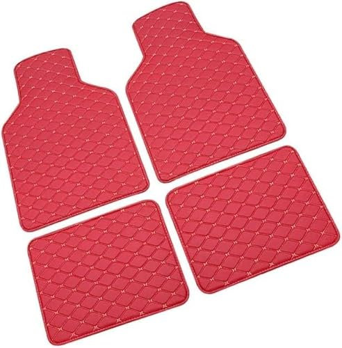 BIRNN Auto FußMatten für Peugeot 3008 2011-2013 LHD, Allwetterschutz Leder PU Fussmatten Vorne und Hinten Automatten Set Auto Bodenmatte wasserdichte und Verschleißfeste, G Red