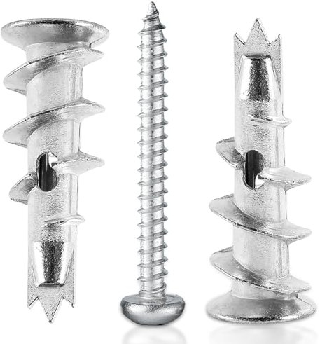 Rigipsdübel, 50 Stück Selbstbohrender Gipskartondübel, Metall mit Schrauben Dübel, Rigipsdübel Selbsterblockdauger Hohlraumdübel Schrauben Zur Befestigung In Beton, Stein, Ziegeln, Gipsbauplatten Uvm