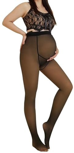 Générique Collants de maternité Hiver Collants doublés Polaire Femmes Extensible Opaque Taille Haute Legging(100g)