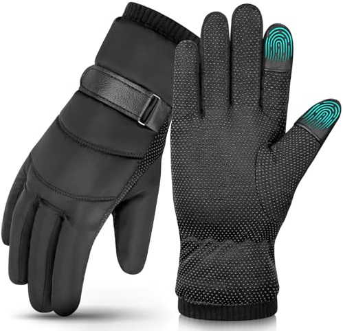 Kiiwah Guanti da Sci per Uomo Donna Impermeabili Guanti Invernali Termici Touch Screen Guanti Caldi Guanti Antiscivolo Guanti da Snowboard per Ciclismo, Arrampicata, Snowboard