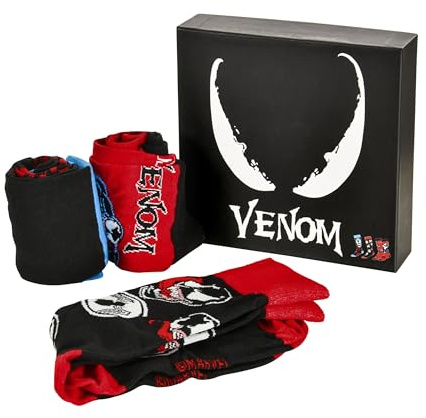 Elbenwald Venom Strumpor 3-pack Unisex i Bomull med Presentask Svart - Storlek 35-41