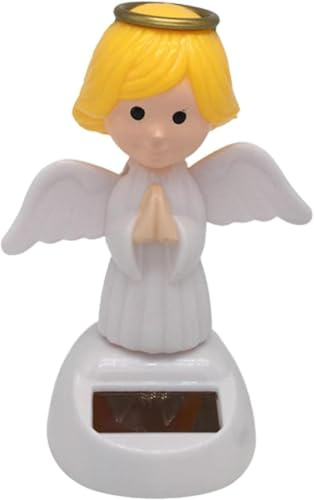 1Pc Cute Solar Powered Bobble Head Toy-Solar Angel Bobble Shaking Head Dancing Solar Dancing Figures-Solar Powered Car Dashboard Interior Decor Desktop Ornaments,Statues, Bobbleheads and Busts