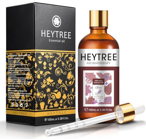 HEYTREE Ätherisches Nelkenöl 100ml für Mundhygiene & Heimwerken, Haut & Reinigung