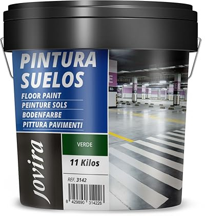 JOVIRA PINTURAS Pintura Suelos, Garajes y Pavimentos Deportivos, En General, Acabado Mate, Protege y Decora Las Superficies de Hormigón, Cemento y Asfalto, (11 Kg, Verde) A-16D