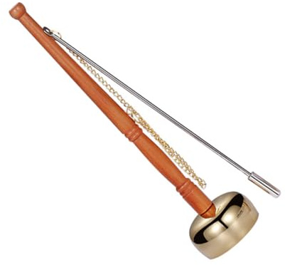 Kupfer Yun Qing Handring Buddhismus Musikinstrument für Tempel | Klare Klangqualität, Griffige Form, Material Kupfer und Holz, Schlicht Verarbeitet, Dekorativ