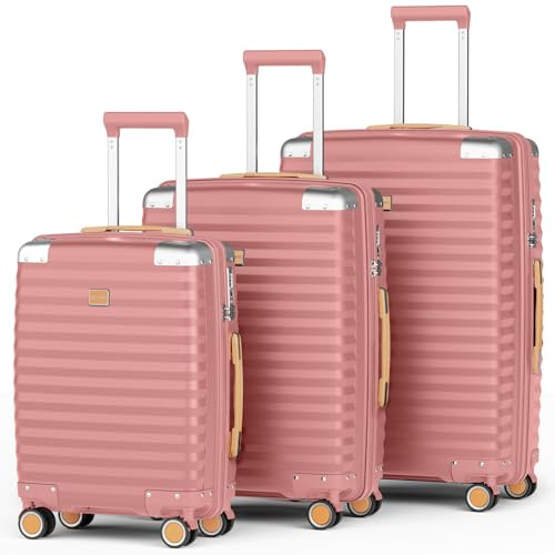 Joyway 3 Piezas Juego de Maletas, Trolley de Viaje Rígidas en PP, Ultraligero Duradero, con 4 Ruedas Dobles Giratorias, Cerradura TSA Ideal para Viajes Familia, Viajes Largos
