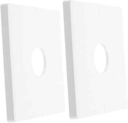 Placa de Pared 86 con Orificio para Cables, 2 Piezas, Color Blanco