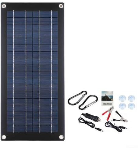 Jotekonoby Pannello solare fotovoltaico, 60 W, 12 V, carica batterie monocristalline, per auto, camper, roulotte, furgone, barca
