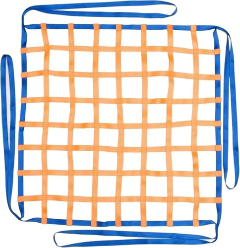 Polyester Cargo Lifting Nets - Load 0.3-3.5 Ton, 10cm Square Mesh Tear Resistance, Cargo Net Hoist, Cargo Lifting Bag, Anti Tear Strong Load Bearing Safety Net, Blue(4 X 4M/Mesh 15cm/Load 2.5t)