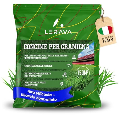 LERAVA® Engrais pour Gramigna (4,6 kg) - fertilisant pour pelouse dense & saine - engrais gramigna antistress & régénérant - fertilisant gazon automne & été granulé - pour un tapis vert & résistant