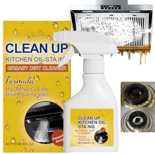 237ml All Purpose Oil Cleaner,Heavy-Duty Kitchen Degreaser Spray,Kitchen Heavy Oil Cleaner,Kit/chen Foam Spray,Oil Stain Remover,Powerful Grease Remover for Clothes,Countertops,Ovens,Appliances