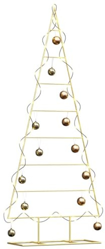 vidaXL Metall Weihnachtsbaum Gold 150 cm Pulverbeschichteter Stahl