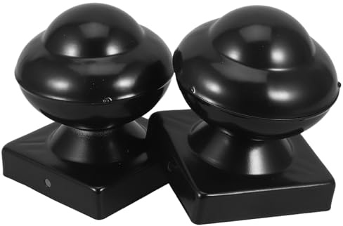 Gatuida Lot de 2 Chapeaux Décoratifs en Fer Noir 08 MM pour Poteaux 80X80 MM Capuchons Résistants aux Intempéries pour Clôture Terrasse et Portail Protection Solide des Poteaux