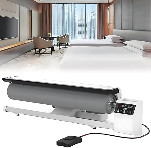 XDLYWUZIQ Rotary Roller Iron Steam Press Hotel Linen Ironing Machine with Continuous Steam and Foot Pedal, for Efficient Ironing of Linens, Bed Sheets & More