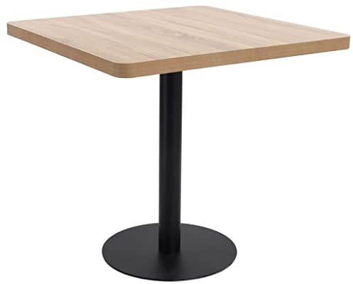 Mokuyary bistrobord ljusbrun 80 x 80 cm MDF stående bord balkongbord för kök, vardagsrum och matrum