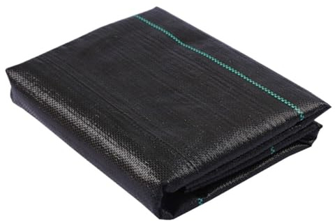 GOLUCY Tela geotextil Resistente for paisajismo, Barrera antimaleza Negra, 1 x 10/20 Metros, for Control de jardín.(1MX20M)
