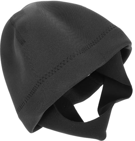 TOYANDONA 2mm Thermal Neoprene Diving Hood Cap for Men, Black M Size Surf and Snorkeling Gear, Winter Swimming Protection with Chin Strap