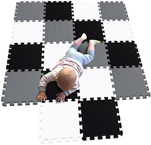 MQIAOHAM® 18 Pieces Puzzle Play Mats, Soft Baby Play Mat, Kids Interlocking Foam Floor Tiles, Toddlers Carpet Playmats G301018-101104112