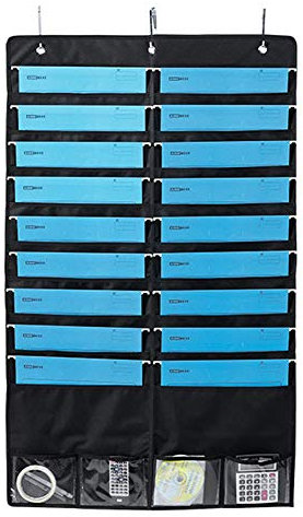 ITODA Zeitschriftensammler Wandmontage Hängemappe Utensilientasche 22 Fächer Hängeorganizer Multifunktionale Hängetasche Wandhalter Aufhängen Zeitungshalter Hängeaufbewahrung für Wand Büro Eingang