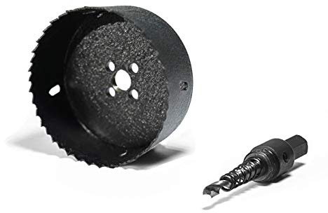 Elbe Inno 100mm schwarz professionelle Lochfräse, HSS Schnellarbeitsstahl vorgesehen für Holz, Gipskarton, Sperrholz, Eisenblech, Aluminiumstanzen Verwendbar auf alle Bohrmaschinen mit 3/8 Gewinde