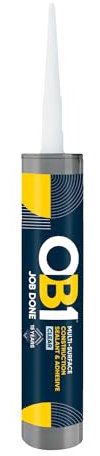 OB1 Clear Multi-Surface Construction Sealant & Adhesive - Hybrid Technology - Excellent Chemical Resistance - Water Resistant - Weather Resistant - Food Safe - 290ml