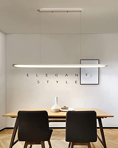 Dimmerabile Lampada a Sospensione a LED Moderno Lampadario a Soffitto Lampadario con Telecomando Lampada Cucina Per Soggiorno Camera da Letto Tavolo da pranzo Creativo Luce Pendente (Bianco, 120cm)