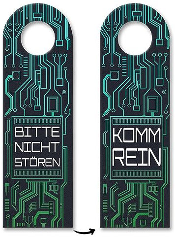 Bitte nicht stören oder Komm rein Türhänger in Leiterplatten Optik in grün Türanhänger für Programmierer elektrische Leiter Computerchip