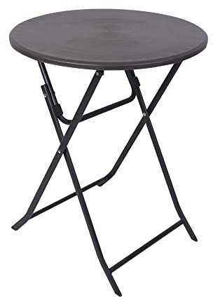 Rebecca Mobili Tavolo Da Esterno Pieghevole, Tavolo Da Balcone, Hdpe Acciaio, Grigio Nero, Arredo Balcone Giardino Bistrot - Misure HxLxP: 74 x 60 x 60 cm - Art. RE6704