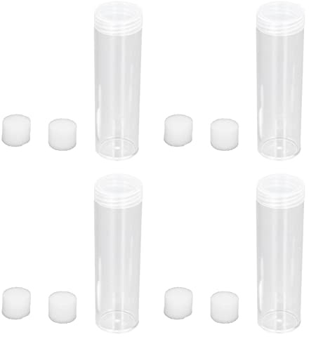 Münzröhrchen aus Kunststoff, einfach zu laden, wiederverwendbar, sauber, rund, durchsichtig, mit Polsterschwamm für Viertel für 25-mm-Münzen