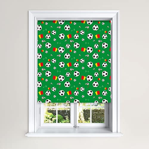 Lister Cartwright Football Blackout Roller Blinds Windows Blinds Easy Fit Child Safety For Kids (Light Green, 180 cm Width x 140 cm Drop)
