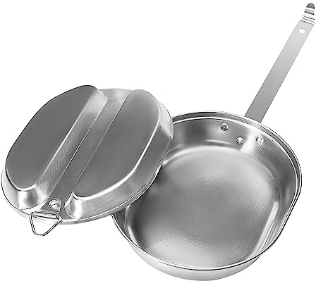 Afranti 304 Stainless Steelt US Military Mess Kit Lunch Box Se Camping Cookware for Outdoor Camping Hiking Picnic BBQ Beach
