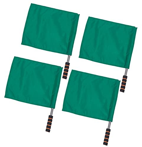 Toddmomy 4-Teiliges Sportzubehör Outdoor-Sachen Rotes Zubehör Strafleistung Offizielle Flagge Markierungsflaggen Edelstahlstange Signalflaggen-Set Grüne Sport-Warnflagge Grünes