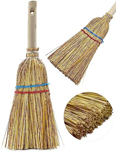 2X Reisstrohbesen Handfeger Strohbesen Handstrohbesen Strohfeger Besen Hexenbesen Feger Haushaltsbesen Autobesen