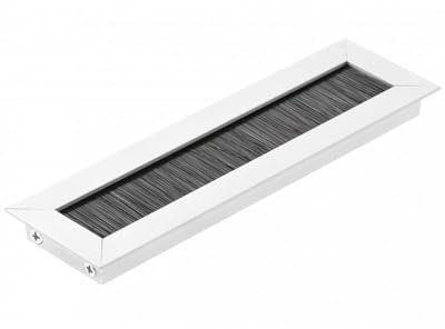 Gedotec Pasacables de metal plateado | 1 pieza | Sistema de pasacables (largo x ancho) 450 x 51 mm | Merida | Pasacables sin tapa | Canal de paso de cable rectangular | protege contra daños