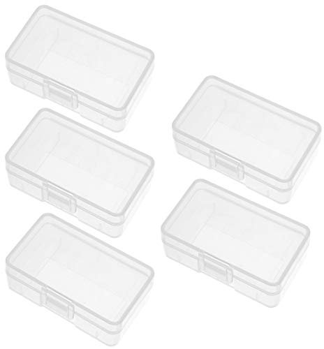 BBAUER 5 soportes de almacenamiento de batería transparente para capacidad de batería de 9 V