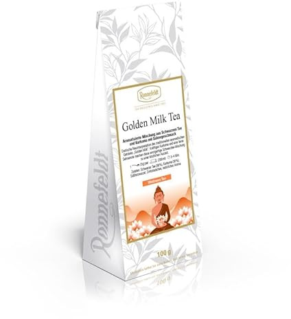 Ronnefeldt - Golden Milk Tea - Aromatisierte Mischung aus Schwarzem Tee und Kurkuma mit Sahnegeschmack - 100g, Menge:1 Stück