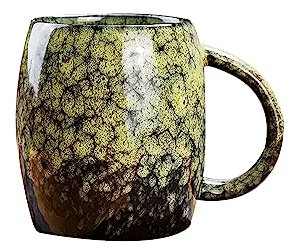 Birra particolari Tazza da caffè con copertina rigida Tazze durevoli con manico grande for tè Latte Clean Home Office Party Tea Cacao e microonde Bicchieri da birra (Color : Green)
