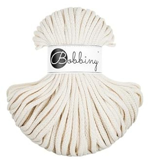 Premium Baumwoll-Flechtschnur - 5mm x 50m - Vielseitige Makramee-Kordel für Stricken, Weben, DIY-Basteln und Heimdekoration - Hochwertige Bunte Bastelschnur - Natural