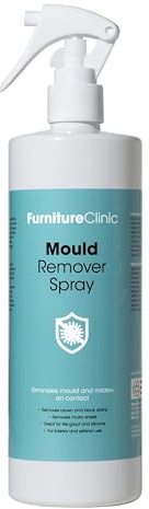 Furniture Clinic Spray eliminador de moho para baño, limpieza interior de lechada de ducha y baño, sellador, paredes, azulejos y techo, elimina moho y limpiador de manchas de moho, spray para