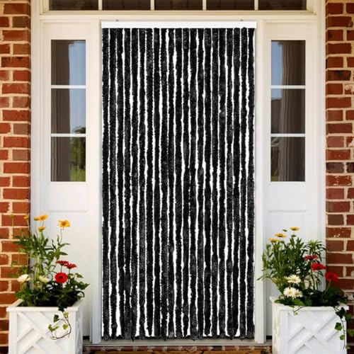 qohoio Insect Curtain Anthracite 90x200 cm Chenille,Curtains Door Fly Screen Curtain For Doorways Window Decorations Room Divider Door Curtain